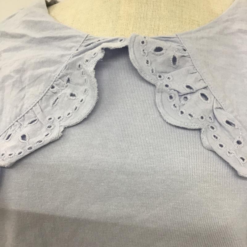 ザラ ZARA カットソー 長袖 1044 156 403 襟付き ビッグカラー M 無地 水色 / ライトブルー /  レディース USED 古着 中古 10091763