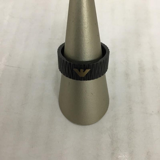 エンポリオアルマーニ EMPORIO ARMANI アクセサリー 指輪 22号 EGS2874 箱有 ワンポイント 黒 / ブラック / X 金 / ゴールド /  メンズ USED 古着 中古 10091891