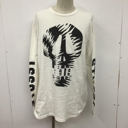 ステューシー STUSSY Tシャツ 長袖 アームロゴ XL スカル 白 / ホワイト /  メンズ USED 古着 中古 10091905