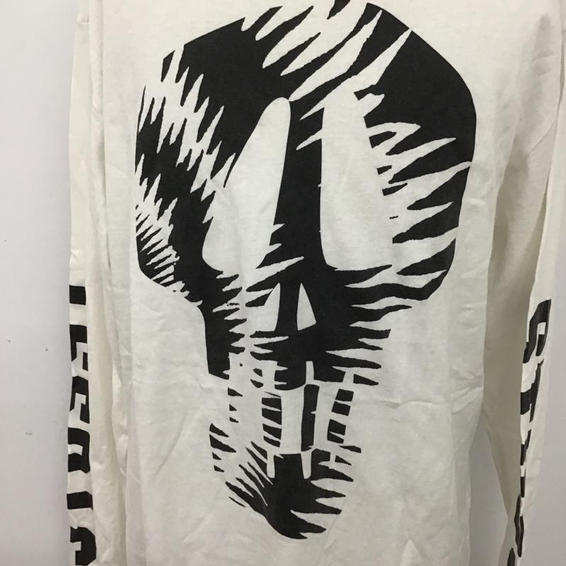 ステューシー STUSSY Tシャツ 長袖 アームロゴ XL スカル 白 / ホワイト /  メンズ USED 古着 中古 10091905