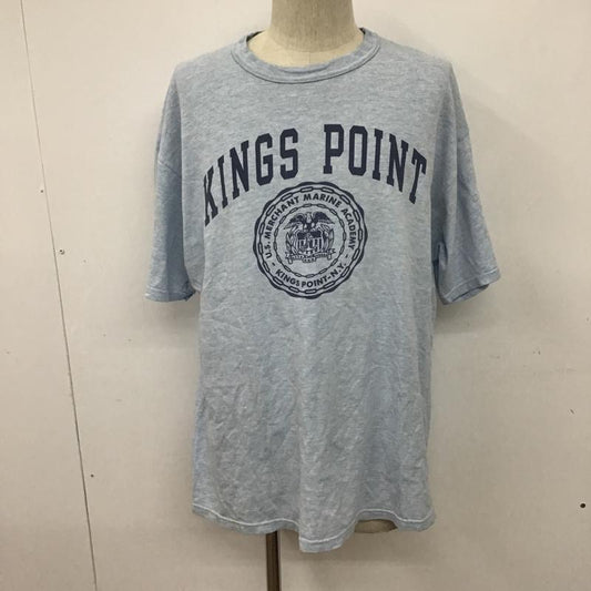 チャンピオン Champion Tシャツ 半袖 L ロゴ、文字 水色 / ライトブルー /  メンズ USED 古着 中古 10091909