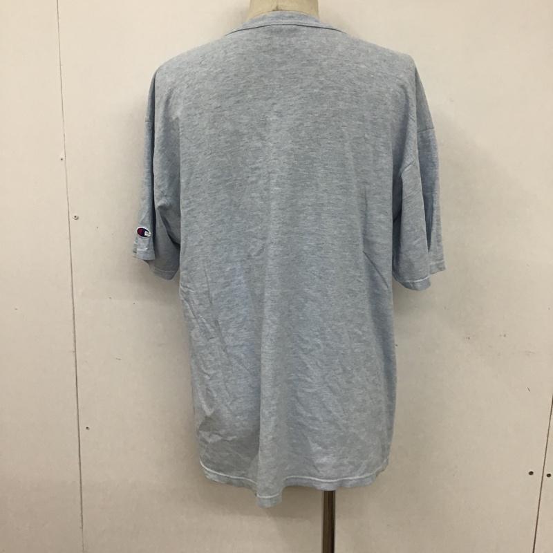 チャンピオン Champion Tシャツ 半袖 L ロゴ、文字 水色 / ライトブルー /  メンズ USED 古着 中古 10091909