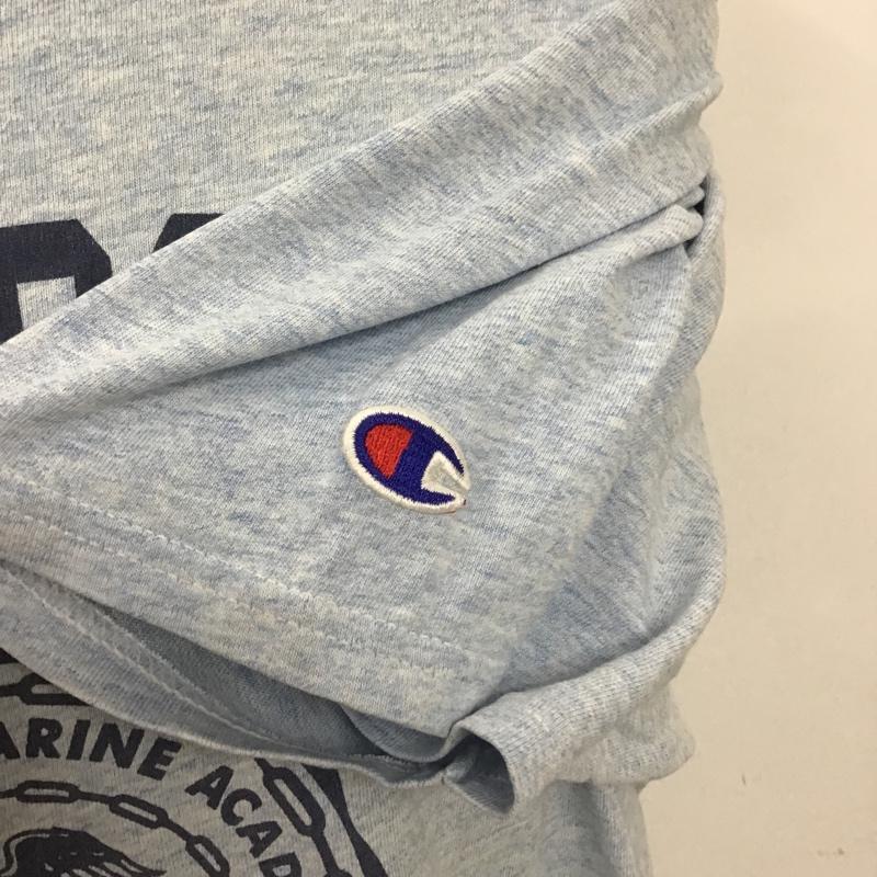 チャンピオン Champion Tシャツ 半袖 L ロゴ、文字 水色 / ライトブルー /  メンズ USED 古着 中古 10091909