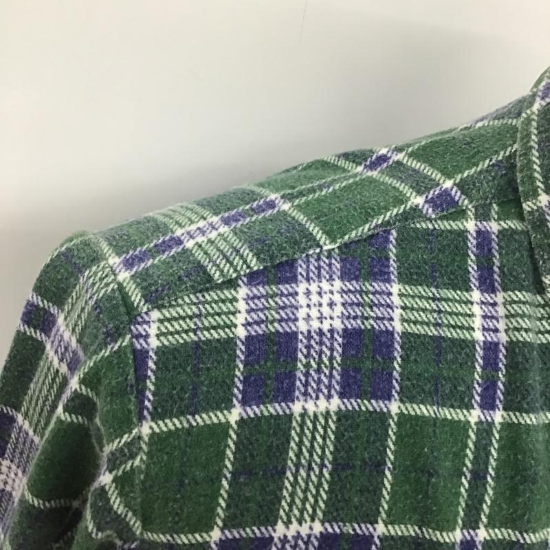 古着 USED シャツ、ブラウス 長袖 ボタンダウン チェック 緑 / グリーン / X 白 / ホワイト / X 紺 / ネイビー /  メンズ USED 古着 中古 10091917