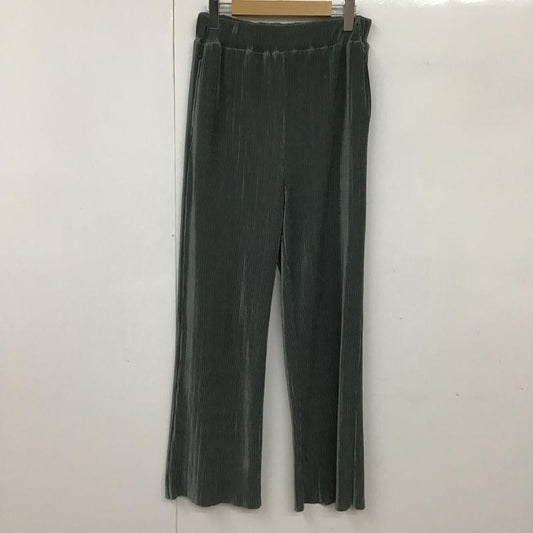 ローリーズファーム LOWRYS FARM ボトムス ボトムス LF520057AD シャイニープリーツパンツ FREE 無地 緑 / グリーン /  レディース USED 古着 中古 10091945