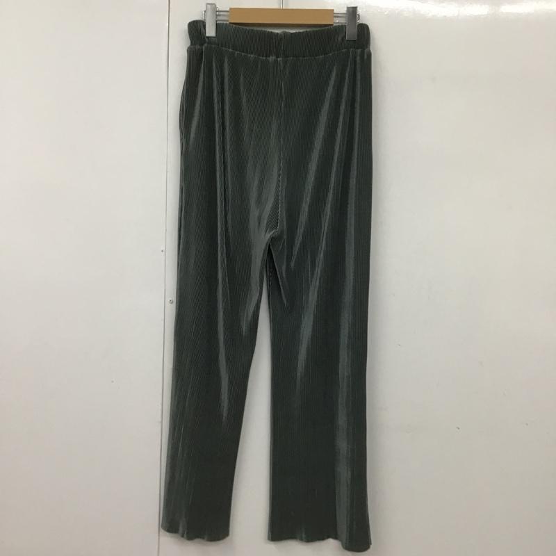 ローリーズファーム LOWRYS FARM ボトムス ボトムス LF520057AD シャイニープリーツパンツ FREE 無地 緑 / グリーン /  レディース USED 古着 中古 10091945