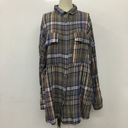 アズールバイマウジー AZUL BY MOUSSY シャツ、ブラウス 長袖 250CSS30-436E CHECK SHIRT FREE チェック 灰 / グレー / X 白 / ホワイト / X 黒 / ブラック / X 青 / ブルー / X 橙 / オレンジ /  レディース USED 古着 中古 10092025