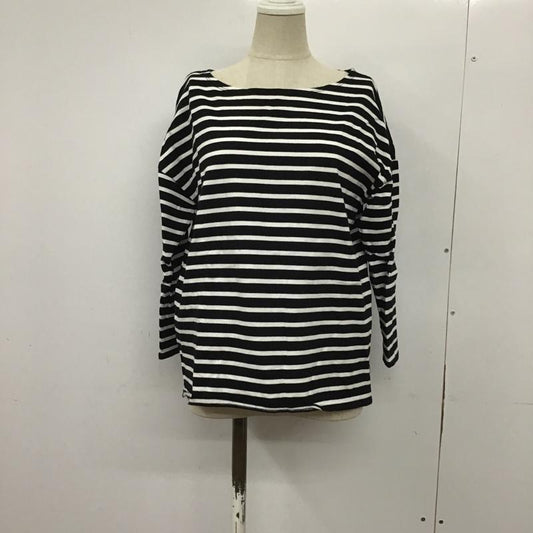 センスオブプレイス SENSEOFPLACE カットソー 長袖 AA84-21A017 ボーダークルーネックロンＴ FREE ボーダー柄 白 / ホワイト / X 黒 / ブラック /  レディース USED 古着 中古 10092070