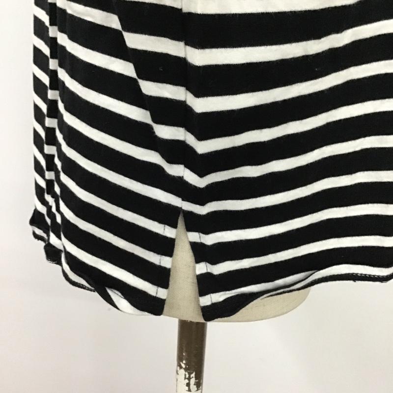 センスオブプレイス SENSEOFPLACE カットソー 長袖 AA84-21A017 ボーダークルーネックロンＴ FREE ボーダー柄 白 / ホワイト / X 黒 / ブラック /  レディース USED 古着 中古 10092070