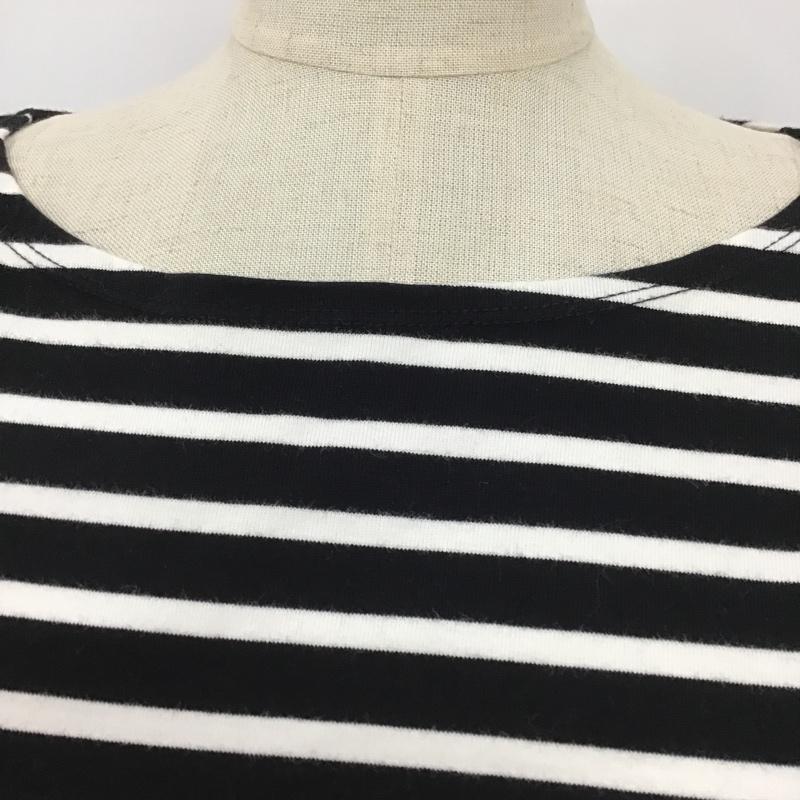 センスオブプレイス SENSEOFPLACE カットソー 長袖 AA84-21A017 ボーダークルーネックロンＴ FREE ボーダー柄 白 / ホワイト / X 黒 / ブラック /  レディース USED 古着 中古 10092070