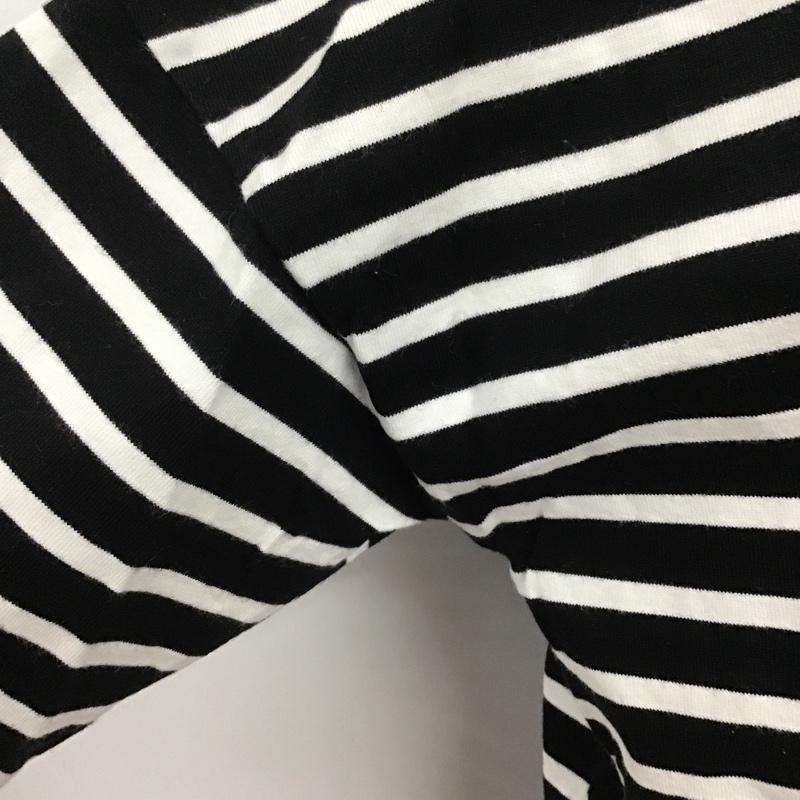 センスオブプレイス SENSEOFPLACE カットソー 長袖 AA84-21A017 ボーダークルーネックロンＴ FREE ボーダー柄 白 / ホワイト / X 黒 / ブラック /  レディース USED 古着 中古 10092070