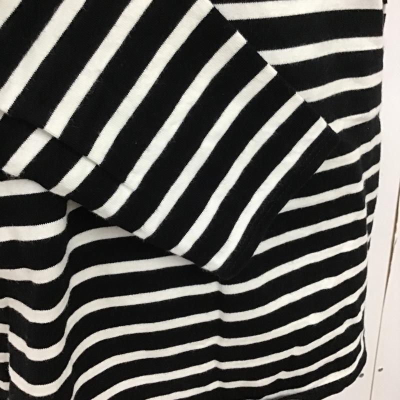 センスオブプレイス SENSEOFPLACE カットソー 長袖 AA84-21A017 ボーダークルーネックロンＴ FREE ボーダー柄 白 / ホワイト / X 黒 / ブラック /  レディース USED 古着 中古 10092070