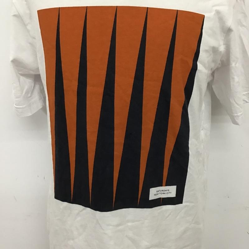 サタデーズ ニューヨークシティ Saturdays NYC Tシャツ 半袖 M プリント 白 / ホワイト /  メンズ USED 古着 中古 10092185