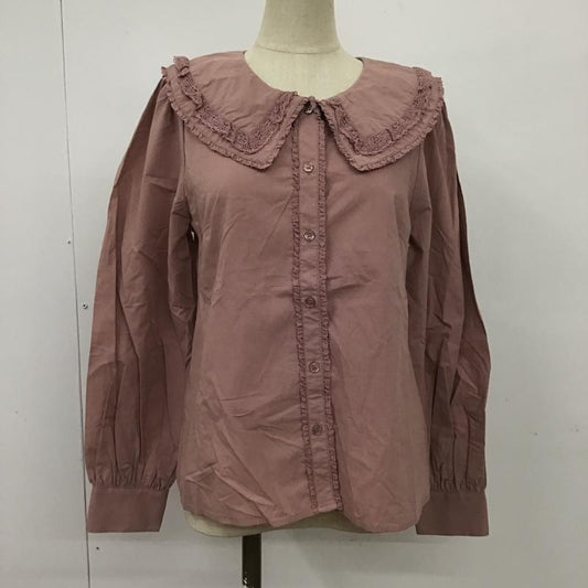 ナイスクラップ NICE CLAUP カットソー 長袖 長袖シャツ セーラーカラーブラウス ビック襟 FREE 無地 桃 / ピンク /  レディース USED 古着 中古 10092216