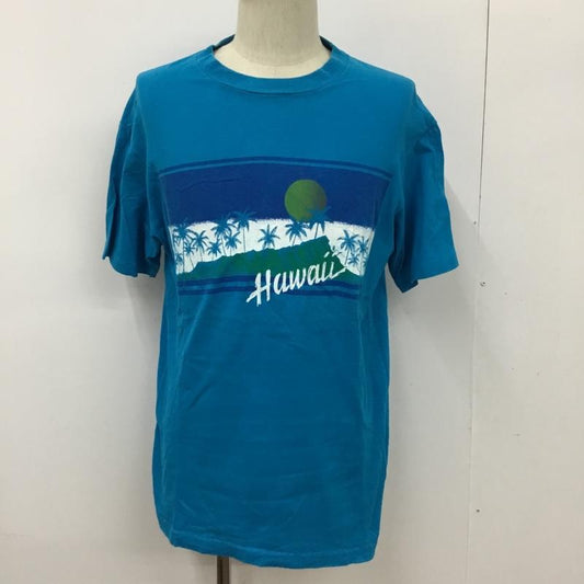 ヘインズ HANES Tシャツ 半袖 Hawaii L プリント 青 / ブルー /  メンズ USED 古着 中古 10092243