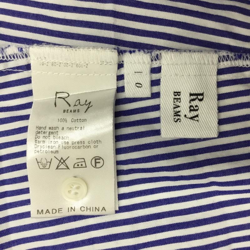 レイビームス Ray BEAMS シャツ、ブラウス 半袖 63-01-0163-391 ストライプ柄ノースリーブブラウス ノースリーブシャツカットソー 0 ストライプ 白 / ホワイト / X 青 / ブルー /  レディース USED 古着 中古 10092256