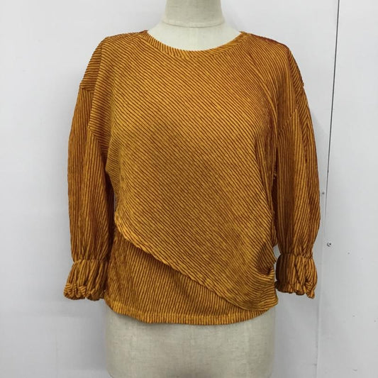 ザラコレクション ZARA COLLECTION カットソー 長袖 長袖カットソー 変型カットソー M 無地 X ストライプ 黄 / イエロー /  レディース USED 古着 中古 10092257