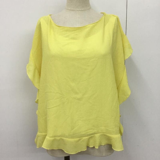 ザラウーマン ZARA WOMAN カットソー 半袖 ノースリーブカットソー フリルカットソー M 無地 黄 / イエロー /  レディース USED 古着 中古 10092259
