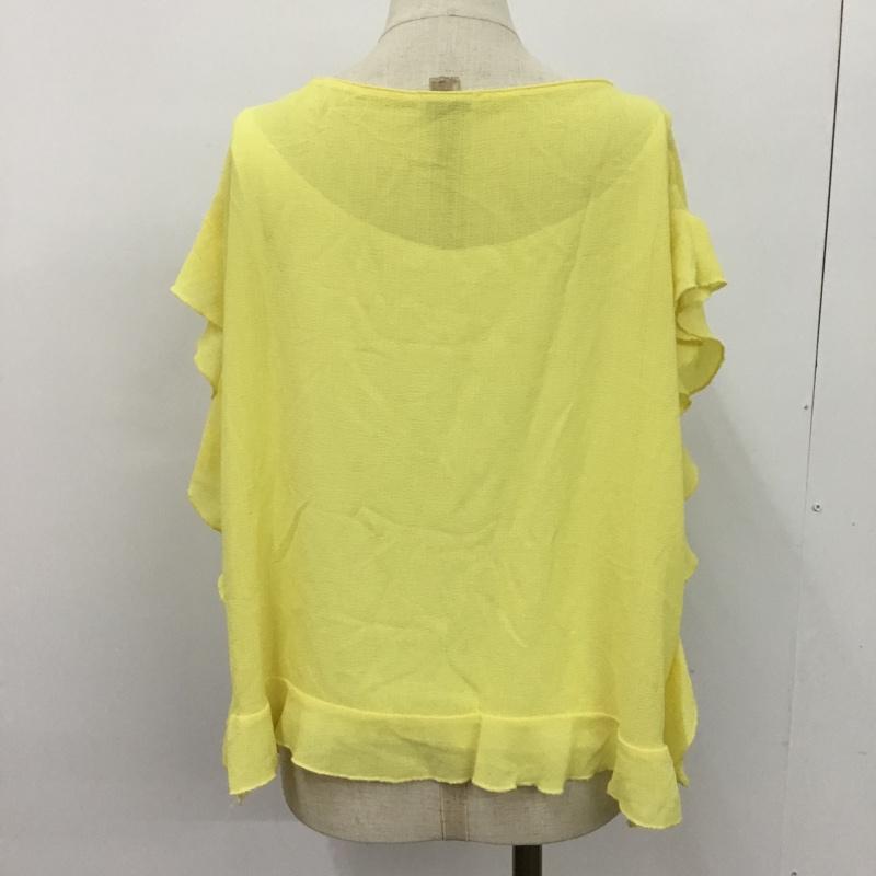 ザラウーマン ZARA WOMAN カットソー 半袖 ノースリーブカットソー フリルカットソー M 無地 黄 / イエロー /  レディース USED 古着 中古 10092259