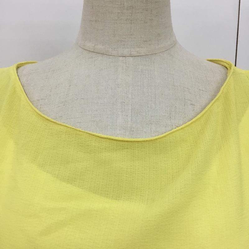 ザラウーマン ZARA WOMAN カットソー 半袖 ノースリーブカットソー フリルカットソー M 無地 黄 / イエロー /  レディース USED 古着 中古 10092259