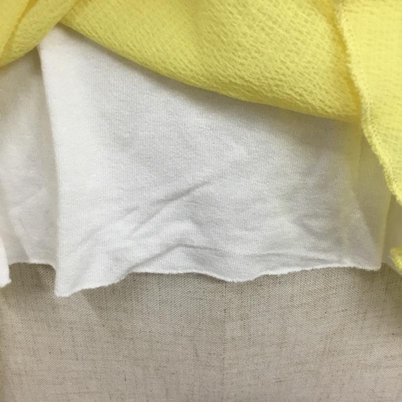 ザラウーマン ZARA WOMAN カットソー 半袖 ノースリーブカットソー フリルカットソー M 無地 黄 / イエロー /  レディース USED 古着 中古 10092259