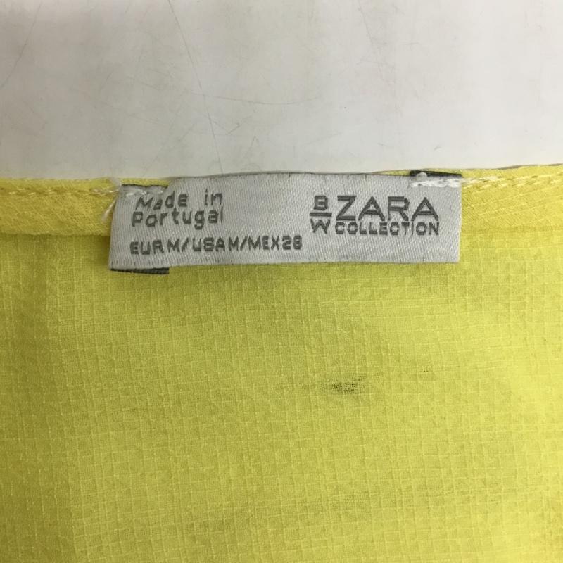 ザラウーマン ZARA WOMAN カットソー 半袖 ノースリーブカットソー フリルカットソー M 無地 黄 / イエロー /  レディース USED 古着 中古 10092259