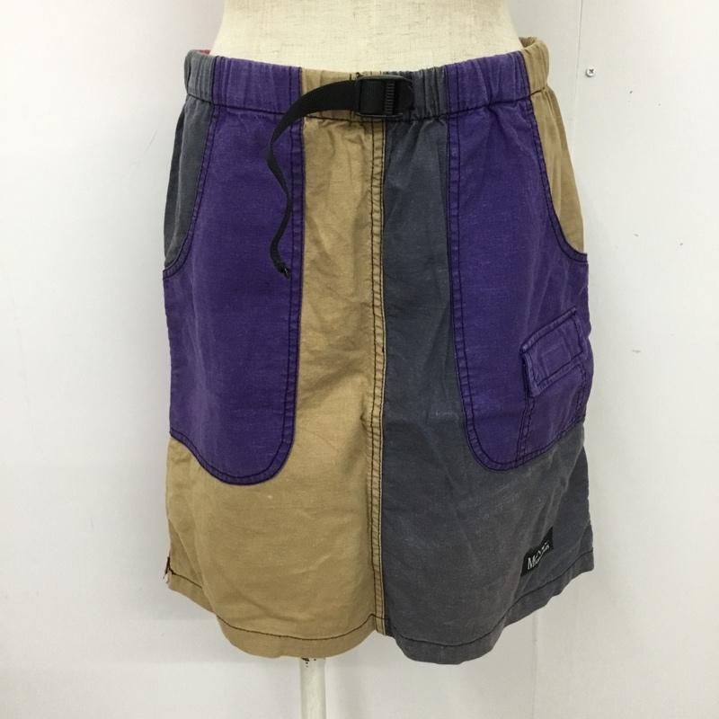 マナスタッシュ MANASTASH スカート ミニスカート バイカラースカート アウトドアスカート M 無地 黒 / ブラック / X ベージュ / ベージュ / X 紫 / パープル / X 赤 / レッド / X 水色 / ライトブルー /  レディース USED 古着 中古 10092260