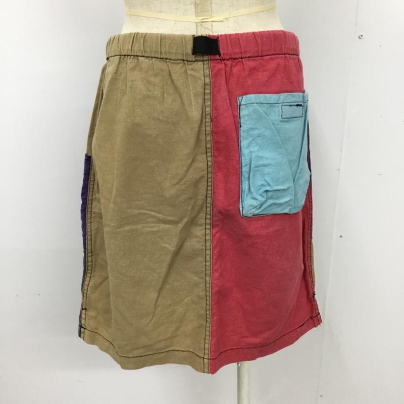 マナスタッシュ MANASTASH スカート ミニスカート バイカラースカート アウトドアスカート M 無地 黒 / ブラック / X ベージュ / ベージュ / X 紫 / パープル / X 赤 / レッド / X 水色 / ライトブルー /  レディース USED 古着 中古 10092260