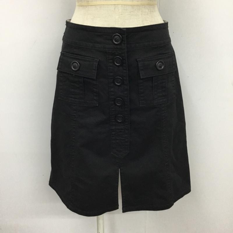 マークバイマークジェイコブス MARC by MARC JACOBS スカート ひざ丈スカート センタータックスカート ストレッチ 4 無地 黒 / ブラック /  レディース USED 古着 中古 10092307