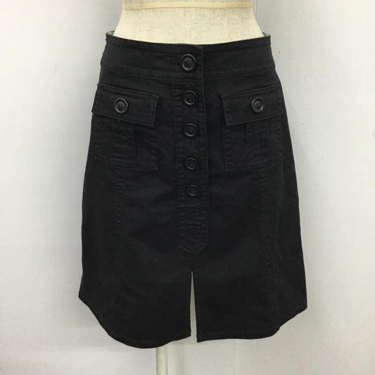 マークバイマークジェイコブス MARC by MARC JACOBS スカート ひざ丈スカート センタータックスカート ストレッチ 4 無地 黒 / ブラック /  レディース USED 古着 中古 10092307