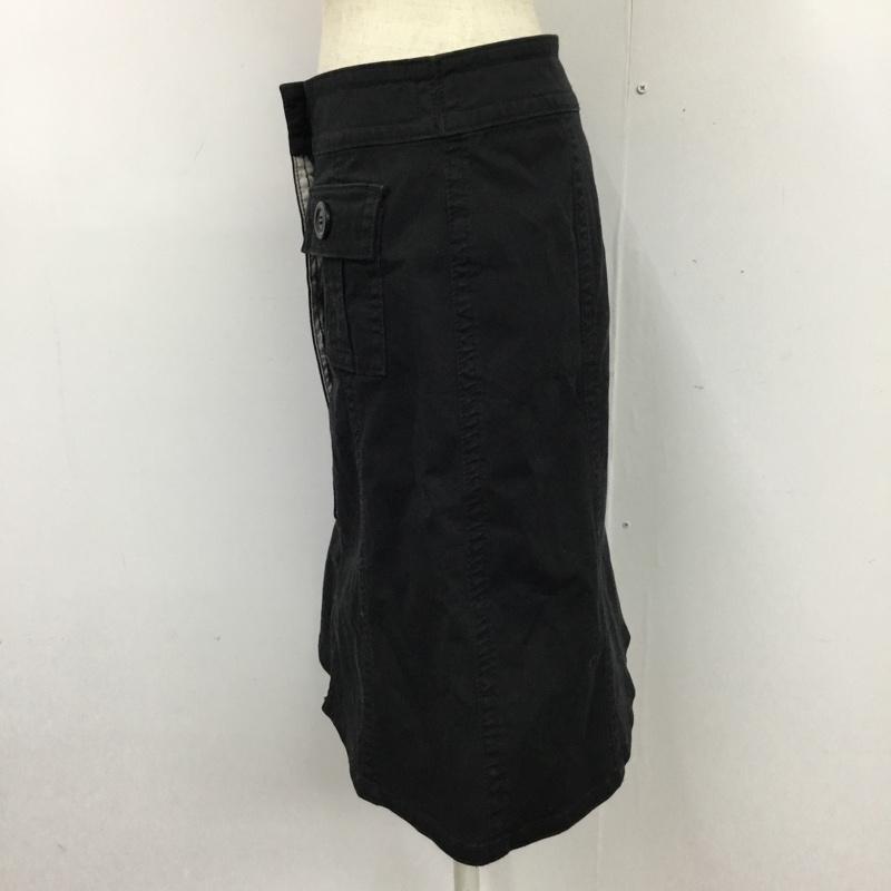 マークバイマークジェイコブス MARC by MARC JACOBS スカート ひざ丈スカート センタータックスカート ストレッチ 4 無地 黒 / ブラック /  レディース USED 古着 中古 10092307