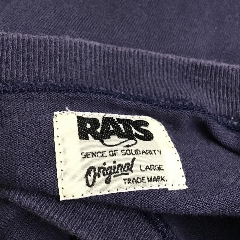 ラッツ RATS Tシャツ 半袖 J.ROGER13 L ロゴ、文字 紺 / ネイビー /  メンズ USED 古着 中古 10092338