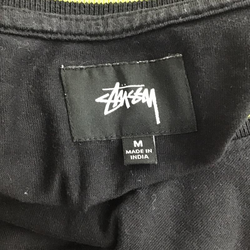 ステューシー STUSSY Tシャツ 半袖 ラインリブ 胸ポケット M 無地 黒 / ブラック / X 青 / ブルー / X 黄 / イエロー /  メンズ USED 古着 中古 10092357