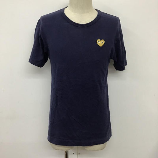 プレイコムデギャルソン PLAY COMME des GARCONS Tシャツ 半袖 AZ-T216 PLAY GOLD HEART ワッペン M ワンポイント 紺 / ネイビー / X 金 / ゴールド /  メンズ USED 古着 中古 10092435