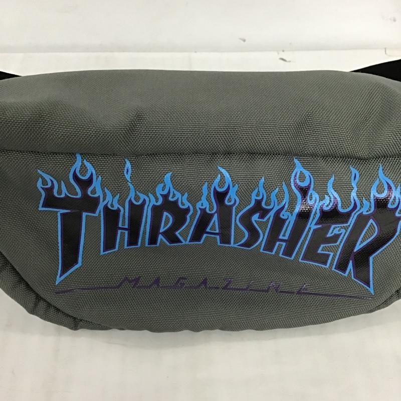 スラッシャー THRASHER ウエストバッグ ウエストバッグ ボディバッグ ウエストポーチ ロゴ、文字 ダークグレー / ダークグレー / X 黒 / ブラック /  メンズ USED 古着 中古 10092708