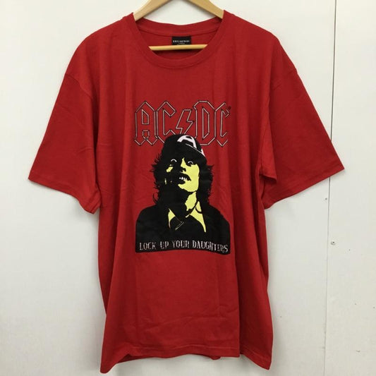 古着 USED Tシャツ 半袖 movie music バンドTシャツ プリントT AC/DC エーシー・ディーシー XL プリント X ロゴ、文字 赤 / レッド /  メンズ USED 古着 中古 10092716