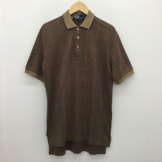 ポロバイラルフローレン Polo by RALPH LAUREN ポロシャツ 半袖 M チェック 茶 / ブラウン /  メンズ USED 古着 中古 10092854