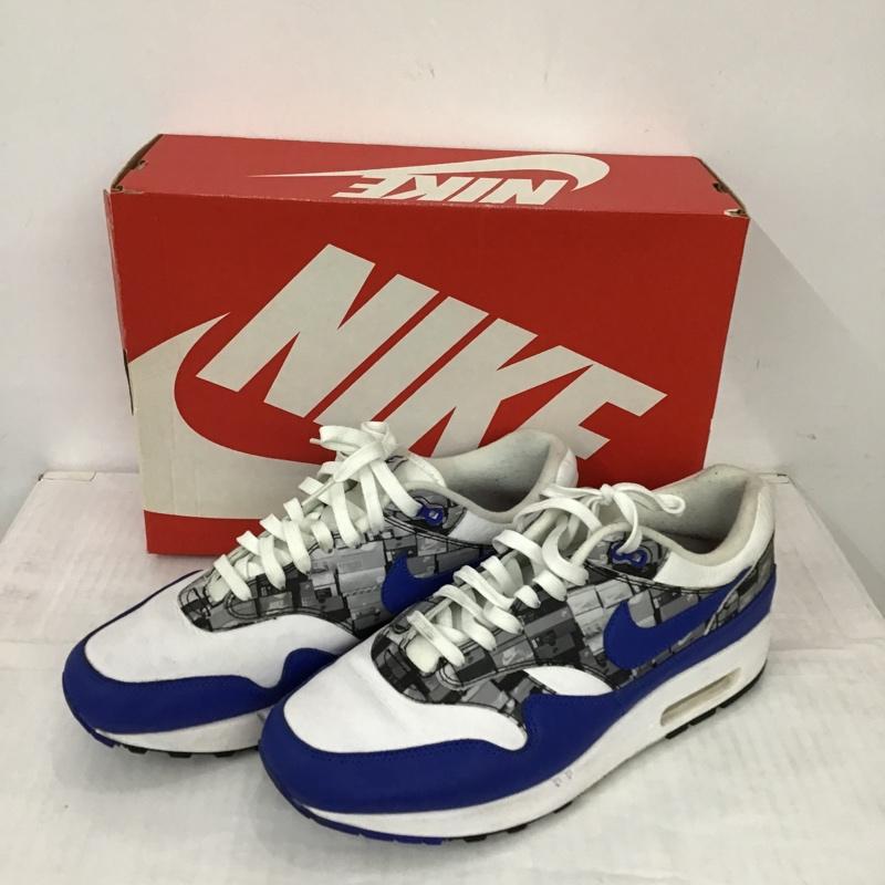 ナイキ NIKE スニーカー スニーカー AQ0927 100 AIR MAX 1 PRNT 28cm 箱有 28.0cm ロゴ、文字 白 / ホワイト / X 青 / ブルー / X 灰 / グレー /  メンズ USED 古着 中古 10092857