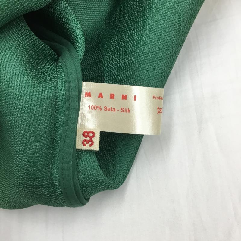 マルニ MARNI ワンピース ひざ丈スカート シルク 38 白 / ホワイト / X 緑 / グリーン /  レディース USED 古着 中古 10092983