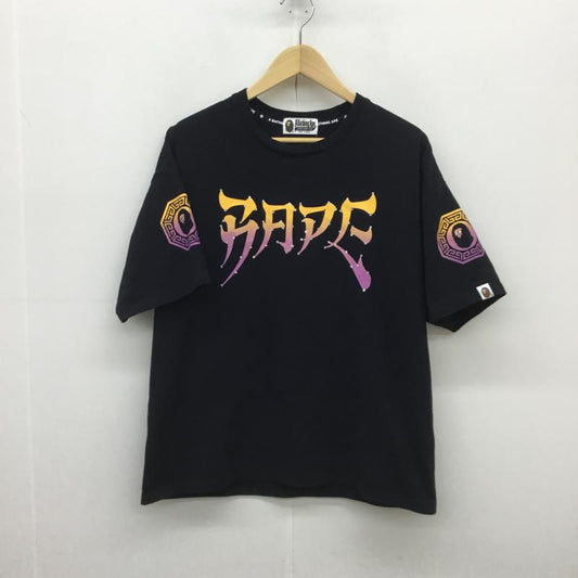 アベイシングエイプ A BATHING APE Tシャツ 半袖 MASTER　オブ　BAPE　ラインストーン FREE プリント X ロゴ、文字 X キャラクター 黒 / ブラック /  メンズ USED 古着 中古 10092984