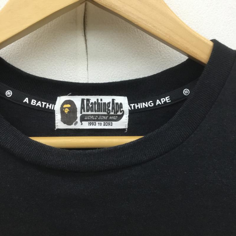 アベイシングエイプ A BATHING APE Tシャツ 半袖 MASTER　オブ　BAPE　ラインストーン FREE プリント X ロゴ、文字 X キャラクター 黒 / ブラック /  メンズ USED 古着 中古 10092984