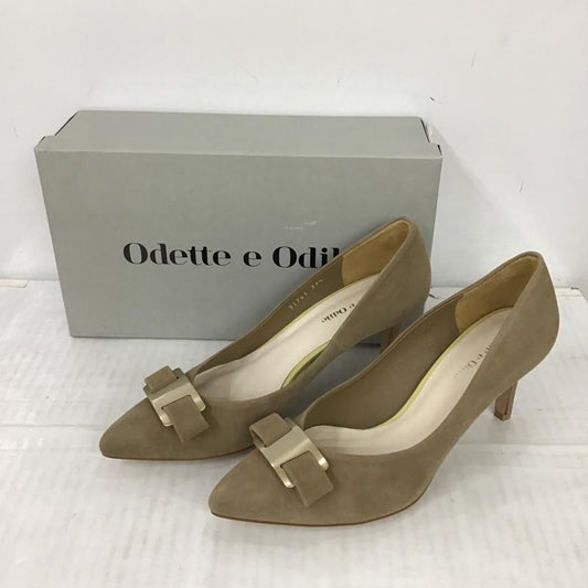 オデットエオディール Odette e Odile パンプス パンプス 4511-229-2763-2350 メタルプレートリボン 23.5cm 箱有 23.5cm 無地 ベージュ / ベージュ / X 金 / ゴールド /  レディース USED 古着 中古 10092992
