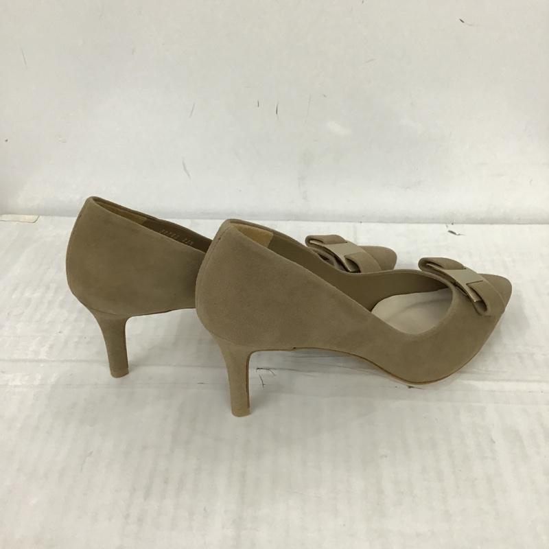 オデットエオディール Odette e Odile パンプス パンプス 4511-229-2763-2350 メタルプレートリボン 23.5cm 箱有 23.5cm 無地 ベージュ / ベージュ / X 金 / ゴールド /  レディース USED 古着 中古 10092992