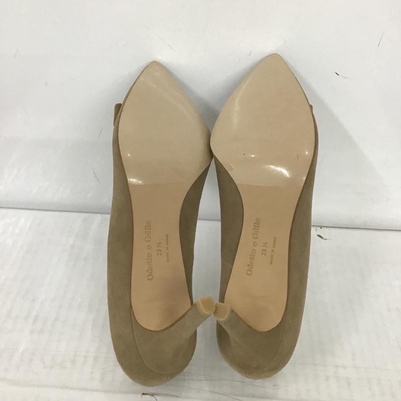 オデットエオディール Odette e Odile パンプス パンプス 4511-229-2763-2350 メタルプレートリボン 23.5cm 箱有 23.5cm 無地 ベージュ / ベージュ / X 金 / ゴールド /  レディース USED 古着 中古 10092992