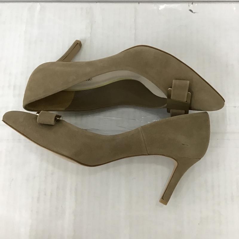 オデットエオディール Odette e Odile パンプス パンプス 4511-229-2763-2350 メタルプレートリボン 23.5cm 箱有 23.5cm 無地 ベージュ / ベージュ / X 金 / ゴールド /  レディース USED 古着 中古 10092992