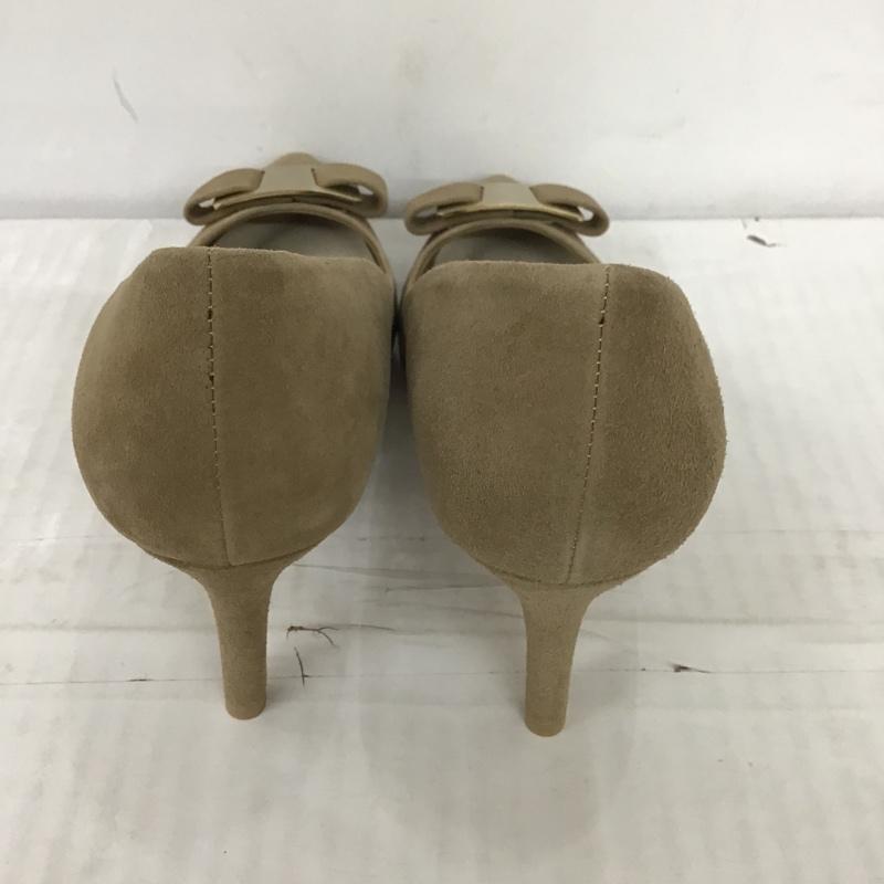 オデットエオディール Odette e Odile パンプス パンプス 4511-229-2763-2350 メタルプレートリボン 23.5cm 箱有 23.5cm 無地 ベージュ / ベージュ / X 金 / ゴールド /  レディース USED 古着 中古 10092992
