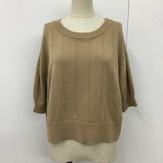 ローリーズファーム LOWRYS FARM ニット、セーター 半袖 FREE 無地 ベージュ / ベージュ /  レディース USED 古着 中古 10093066