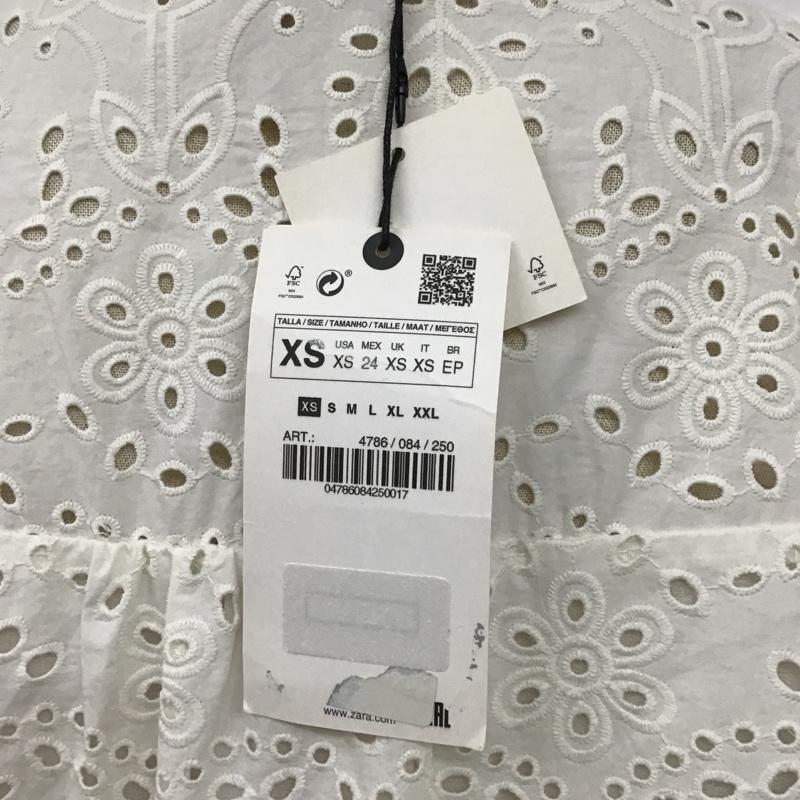 ザラ ZARA ワンピース ミニスカート 4786 084 250 エンブロイダリー タグ付き 前開き XS 刺繍 オフホワイト / オフホワイト /  レディース USED 古着 中古 10093108