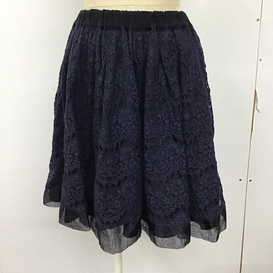 ジルスチュアート JILLSTUART スカート ひざ丈スカート 092-120067 リバーシブル 2 レース柄 紺 / ネイビー /  レディース USED 古着 中古 10093113