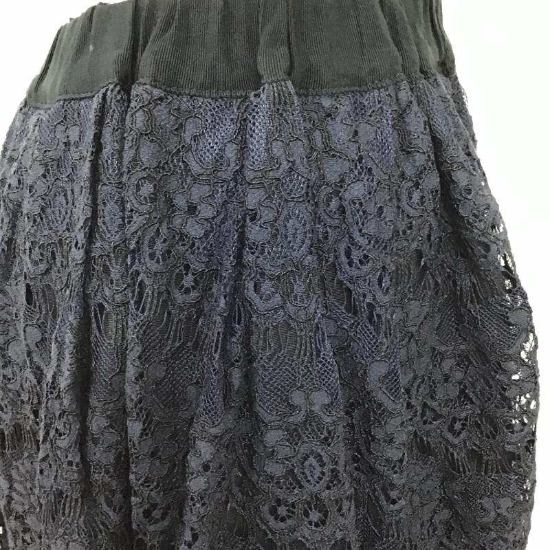ジルスチュアート JILLSTUART スカート ひざ丈スカート 092-120067 リバーシブル 2 レース柄 紺 / ネイビー /  レディース USED 古着 中古 10093113